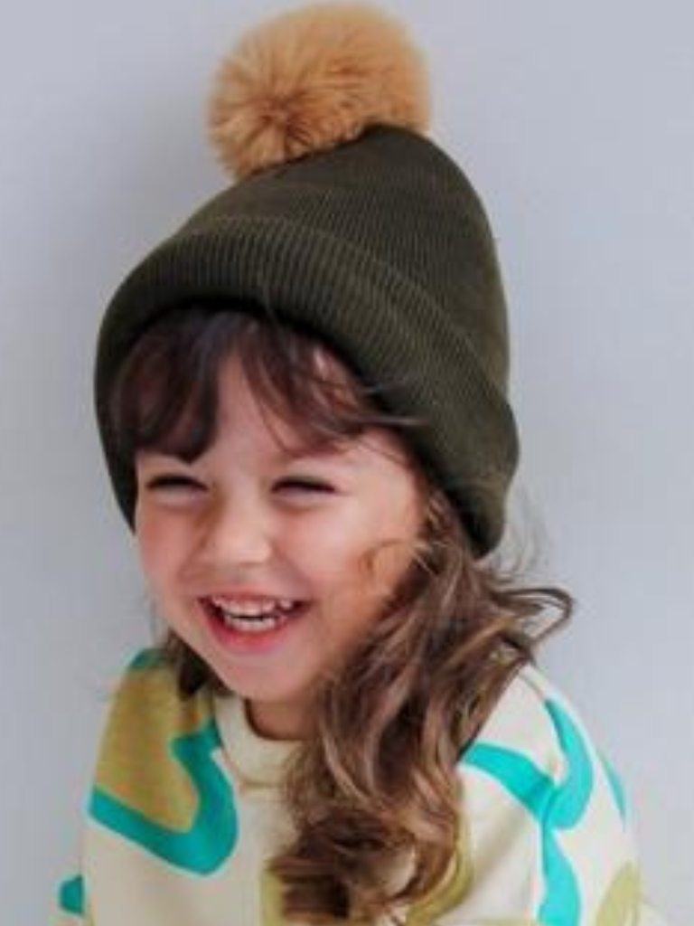 Green Pom Pom Beanie