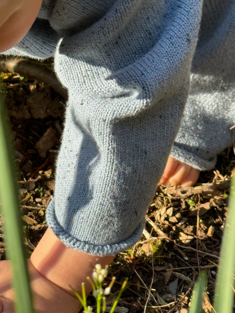 Blue Speckled Ribbed Knit Set
