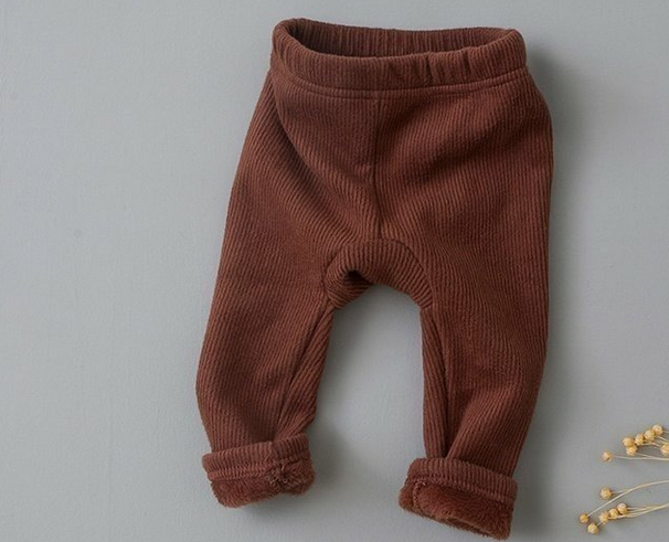 Fleece Sherpa Lined Pants: Brown
