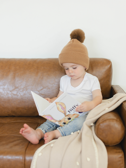 Brown Pom Pom Beanie