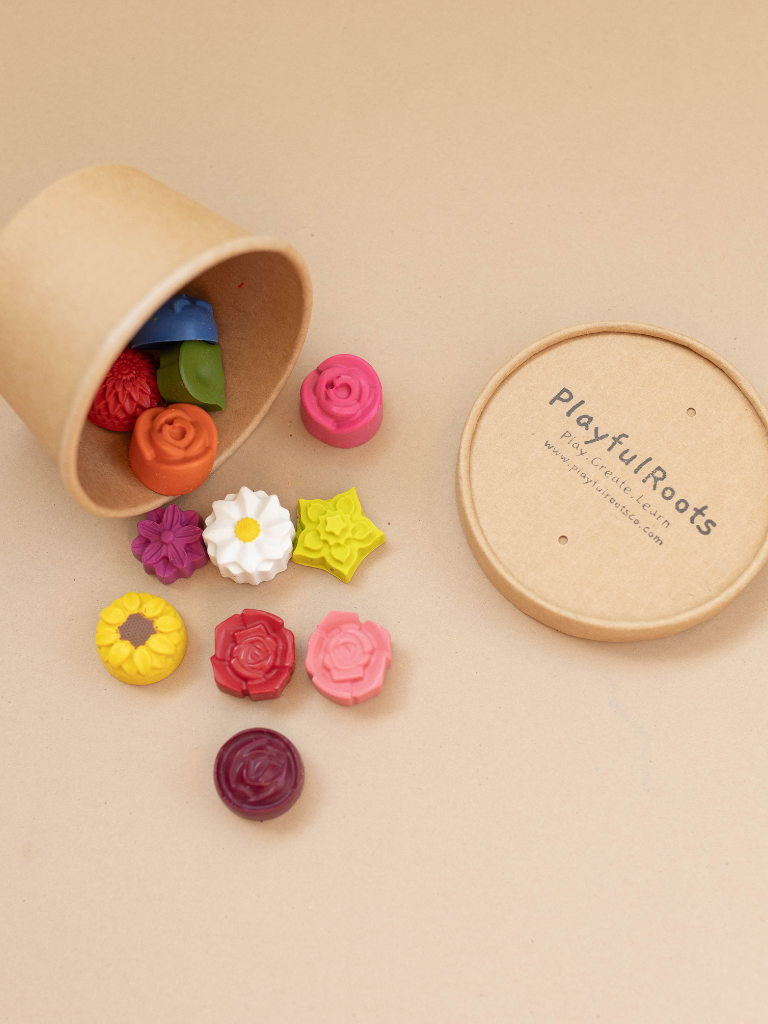 Pot of Flowers Crayon Set
