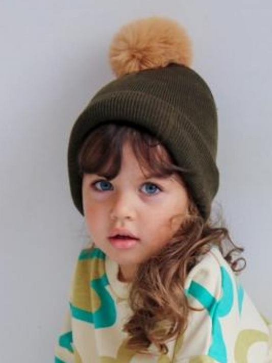 Green Pom Pom Beanie