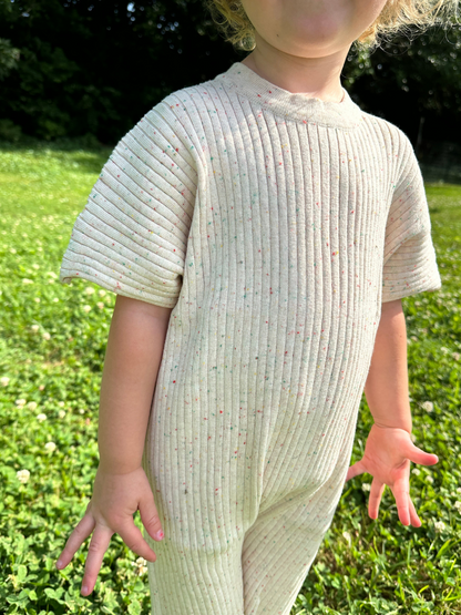Speckled Ribbed Knit Romper