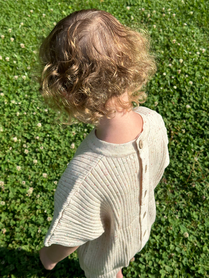 Speckled Ribbed Knit Romper