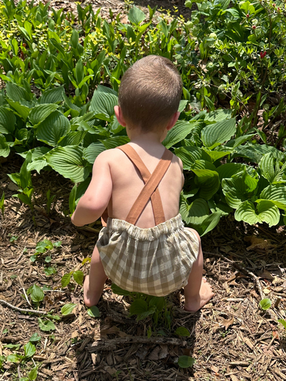 Gingham Linen Romper