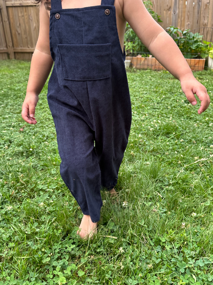 Navy Corduroy Overalls