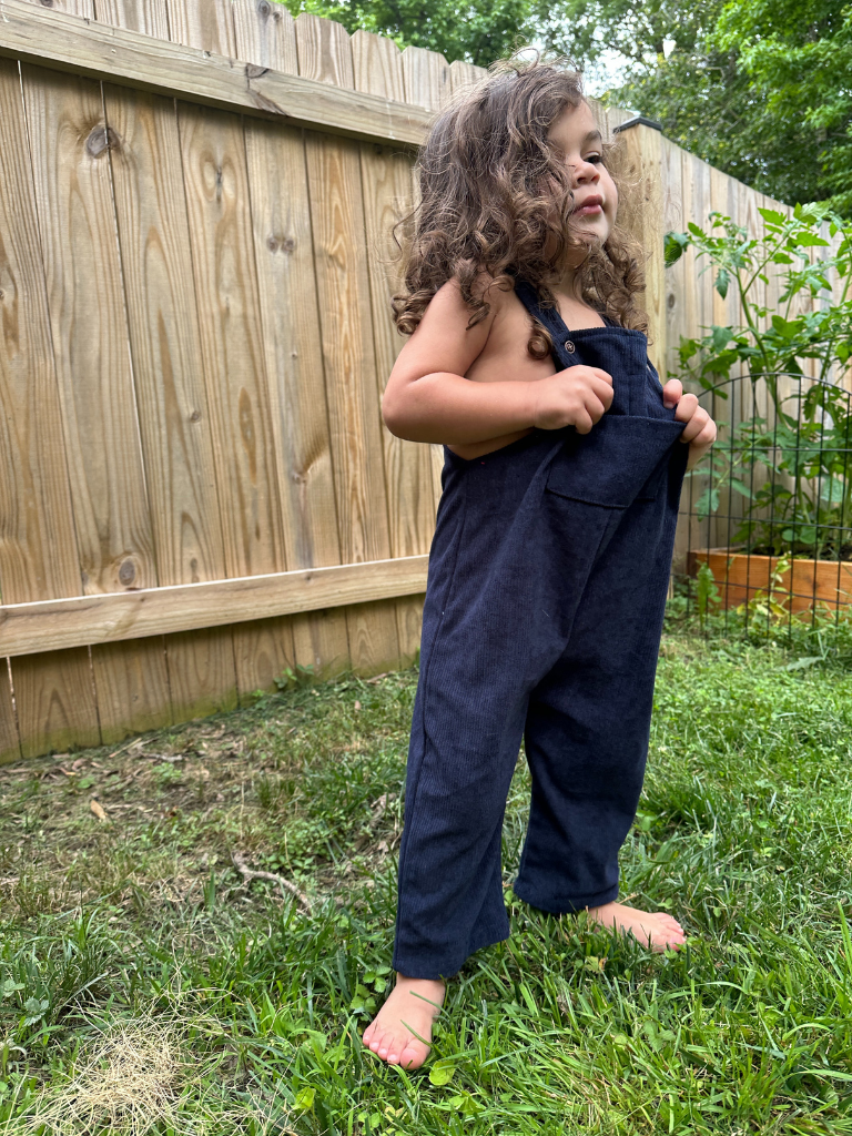 Navy Corduroy Overalls