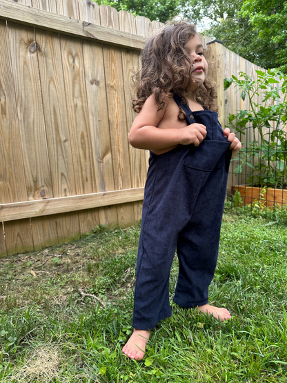 Navy Corduroy Overalls