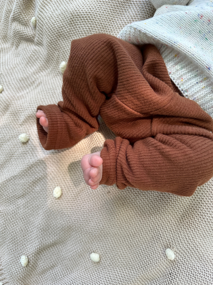 Fleece Sherpa Lined Pants: Brown